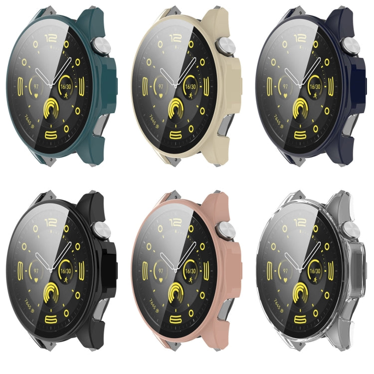 For Huawei Watch GT 4 46mm PC + Tempered Film Integrated Watch Protective Case(Black) - Watch Cases by PMC TechLife | Online Shopping South Africa | PMC TechLife | Buy Now Pay Later Mobicred