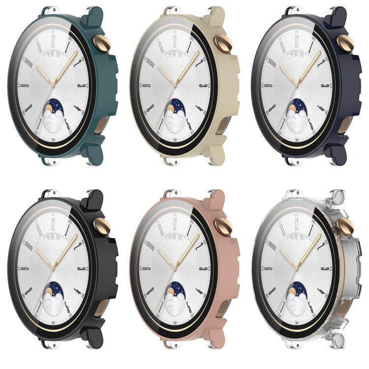 For Huawei Watch GT 4 41mm PC + Tempered Film Integrated Watch Protective Case(Green) - Watch Cases by PMC TechLife | Online Shopping South Africa | PMC TechLife | Buy Now Pay Later Mobicred