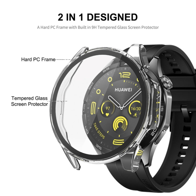 For Huawei Watch GT 4 46mm ENKAY Hat-Prince Full Coverage PC + Tempered Film Integrated Watch Protective Case(Black) - Watch Cases by ENKAY | Online Shopping South Africa | PMC Jewellery | Buy Now Pay Later Mobicred