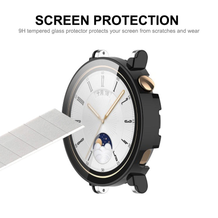 For Huawei Watch GT 4 46mm ENKAY Hat-Prince Full Coverage PC + Tempered Film Integrated Watch Protective Case(Ivory White) - Watch Cases by ENKAY | Online Shopping South Africa | PMC TechLife | Buy Now Pay Later Mobicred