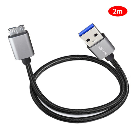 JUNSUNMAY USB 3.0 Male to Micro-B Cord Cable Compatible with Samsung Camera Hard Drive, Length:2m - USB Cable by JUNSUNMAY | Online Shopping South Africa | PMC Jewellery | Buy Now Pay Later Mobicred