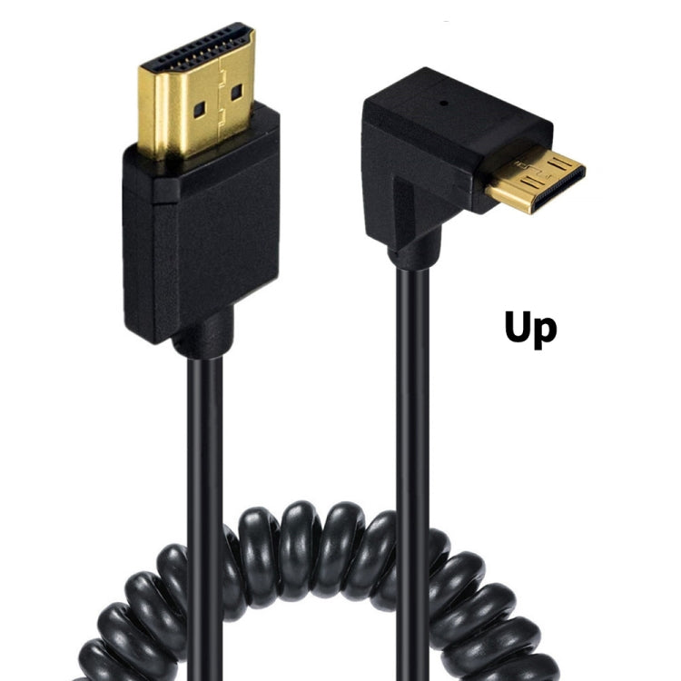 JUNSUNMAY 4K 60Hz Mini HDMI Male to HDMI 2.0V Male Spring Cable, Length:1.2m(Up) - Cable by JUNSUNMAY | Online Shopping South Africa | PMC Jewellery | Buy Now Pay Later Mobicred