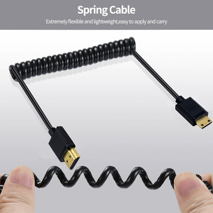 JUNSUNMAY 4K 60Hz Mini HDMI Male to HDMI 2.0V Male Spring Cable, Length:1.8m(Straight) - Cable by JUNSUNMAY | Online Shopping South Africa | PMC Jewellery | Buy Now Pay Later Mobicred