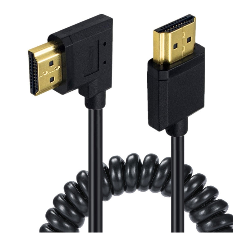 JUNSUNMAY 4K 60Hz HDMI Male to Male HDMI 2.0V Elbow Head Spring Cable, Length:1.2m(Left) - free shipping - PMC TechLife - Order now!