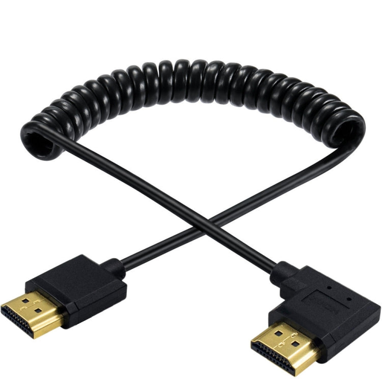JUNSUNMAY 4K 60Hz HDMI Male to Male HDMI 2.0V Elbow Head Spring Cable, Length:1.2m(Left) - free shipping - PMC TechLife - Order now!
