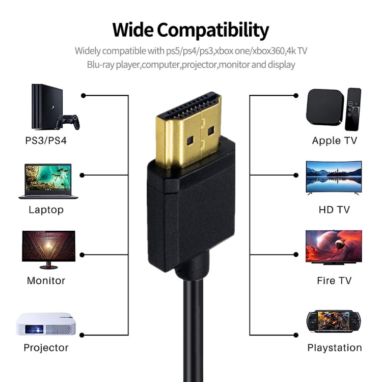 JUNSUNMAY 4K 60Hz HDMI Male to Male HDMI 2.0V Elbow Head Spring Cable, Length:1.2m(Down) - Cable by JUNSUNMAY | Online Shopping South Africa | PMC Jewellery | Buy Now Pay Later Mobicred