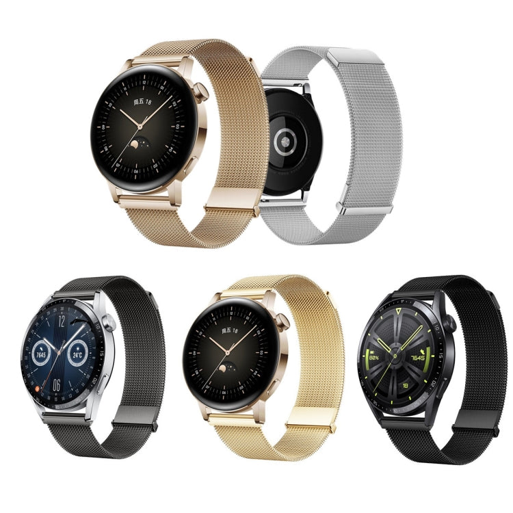 For Huawei Watch GT 4 46mm Milan Daul Magnetic Steel Mesh Watch Band(Gold) - free shipping - PMC TechLife - Order now!