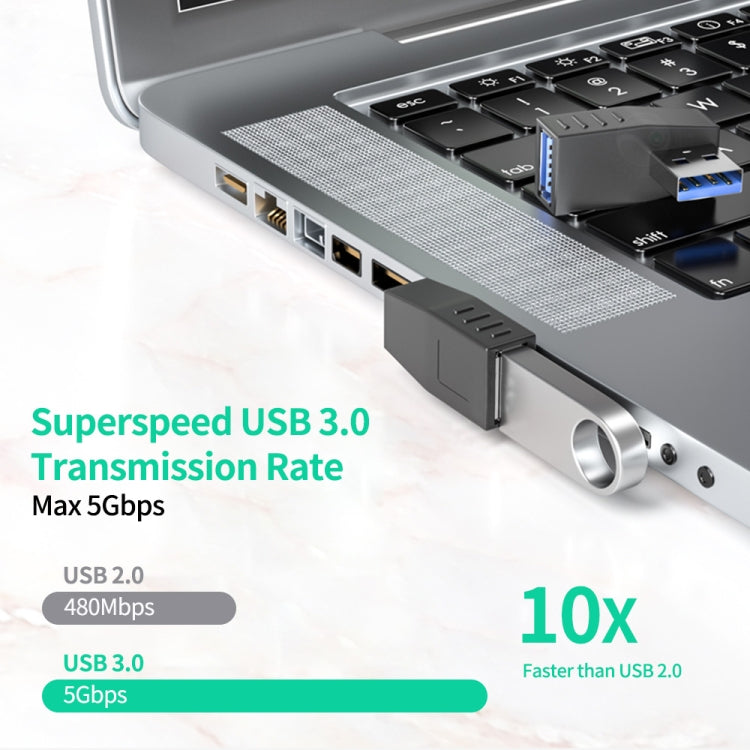 ENKAY USB 3.0 Adapter 90 Degree Angle Male to Female Combo Coupler Extender Connector, Angle:Horizontal Right - free shipping - PMC TechLife - Order now!