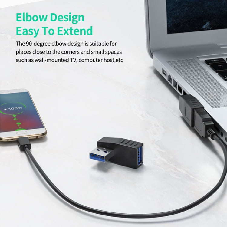 ENKAY USB 3.0 Adapter 90 Degree Angle Male to Female Combo Coupler Extender Connector, Angle:Vertical Up + Down - USB 3.0 by ENKAY | Online Shopping South Africa | PMC TechLife | Buy Now Pay Later Mobicred