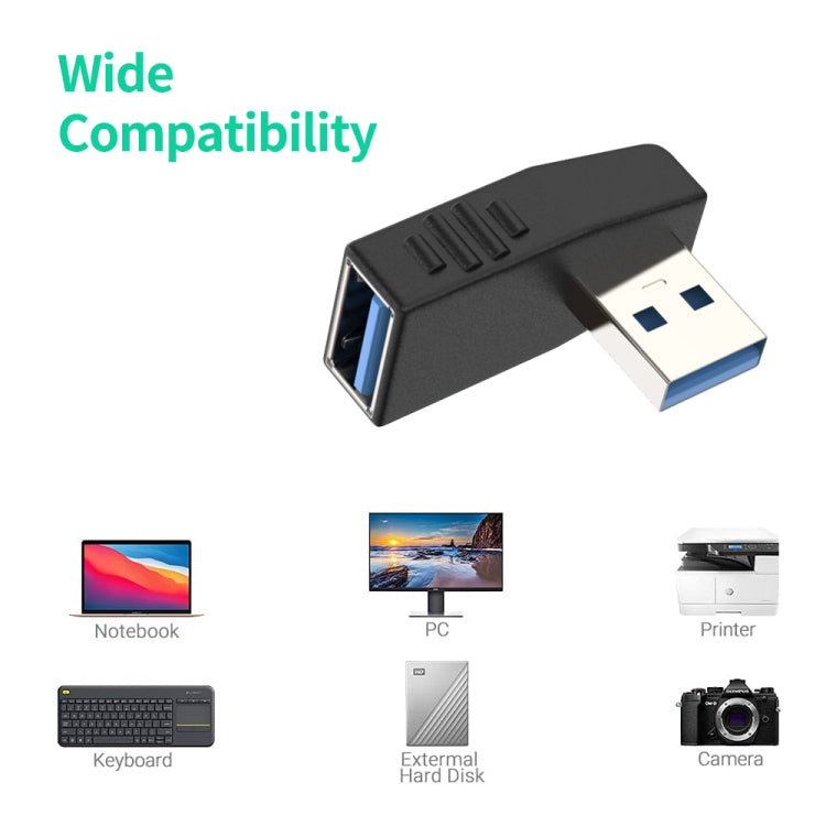 ENKAY USB 3.0 Adapter 90 Degree Angle Male to Female Combo Coupler Extender Connector, Angle:Horizontal Right - free shipping - PMC TechLife - Order now!