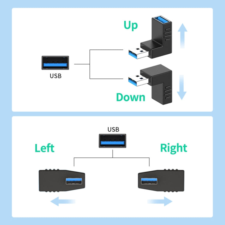 ENKAY USB 3.0 Adapter 90 Degree Angle Male to Female Combo Coupler Extender Connector, Angle:Horizontal Right - free shipping - PMC TechLife - Order now!