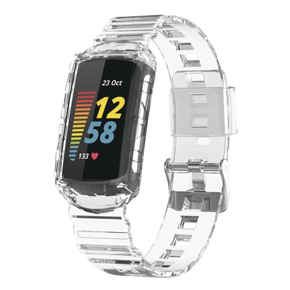 For Fitbit Charge 6 / 5 / 4 / 3 Armor Integrated TPU Watch Band(Transparent) - Watch Bands by PMC Jewellery | Online Shopping South Africa | PMC Jewellery | Buy Now Pay Later Mobicred