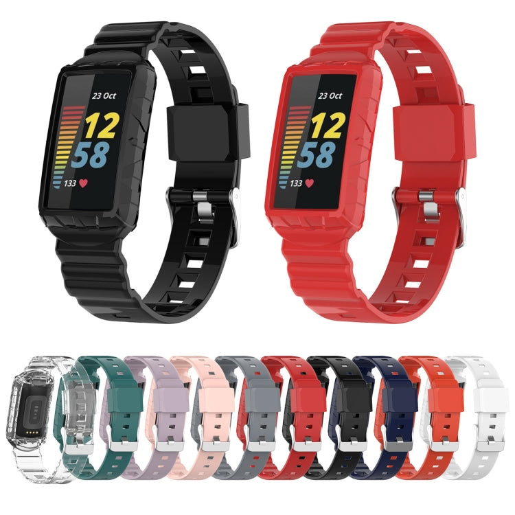 For Fitbit Charge 6 / 5 / 4 / 3 Armor Integrated TPU Watch Band(Light Purple) - Watch Bands by PMC TechLife | Online Shopping South Africa | PMC TechLife | Buy Now Pay Later Mobicred