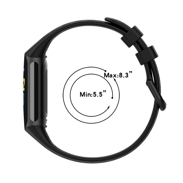 For Fitbit Charge 5 Solid Color Breathable Sports Silicone Watch Band(Gray) - Watch Bands by PMC TechLife | Online Shopping South Africa | PMC TechLife | Buy Now Pay Later Mobicred