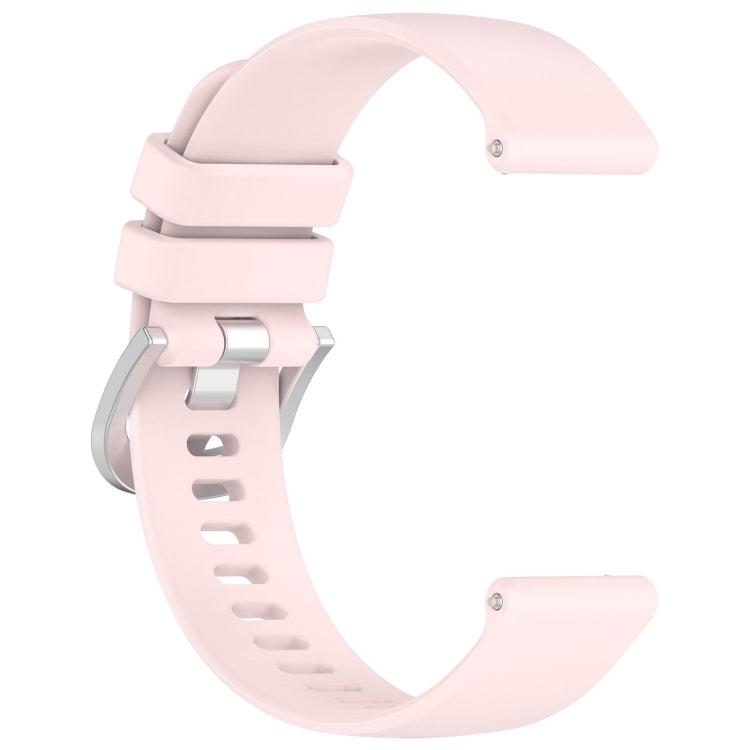 For Garmin Vivoactive 5 Liquid Glossy Silver Buckle Silicone Watch Band(Pink) - Watch Bands by PMC Jewellery | Online Shopping South Africa | PMC Jewellery