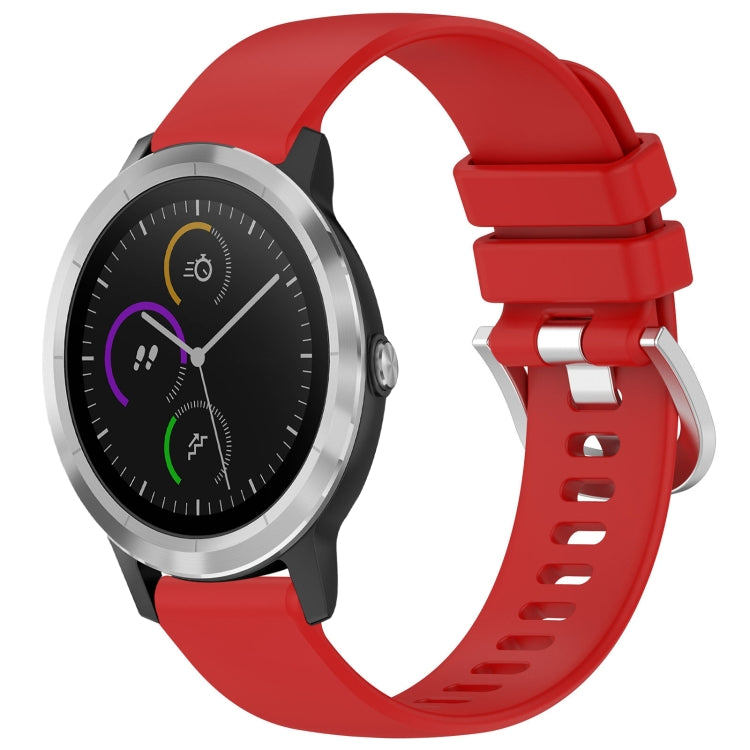 For Garmin Vivomove3 / Garminmove3 Liquid Glossy Silver Buckle Silicone Watch Band(Red) - free shipping - PMC TechLife - Order now!