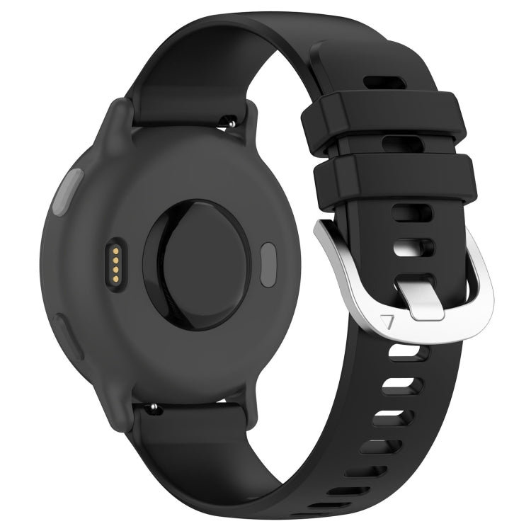 For Garmin Vivomove HR Sport Liquid Glossy Silver Buckle Silicone Watch Band(Black) - free shipping - PMC TechLife - Order now!