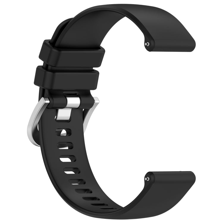 For Garmin Vivomove HR Sport Liquid Glossy Silver Buckle Silicone Watch Band(Black) - free shipping - PMC TechLife - Order now!