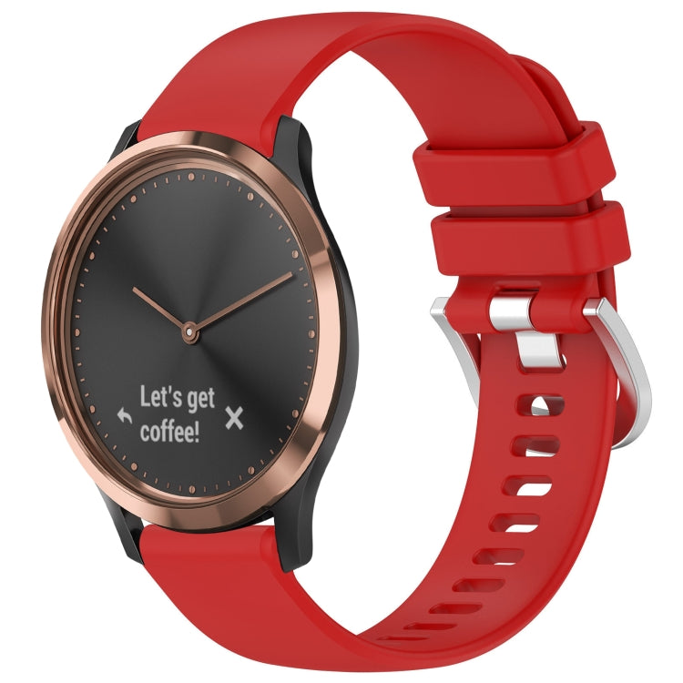 For Garmin Vivomove HR Sport Liquid Glossy Silver Buckle Silicone Watch Band(Red) - free shipping - PMC TechLife - Order now!
