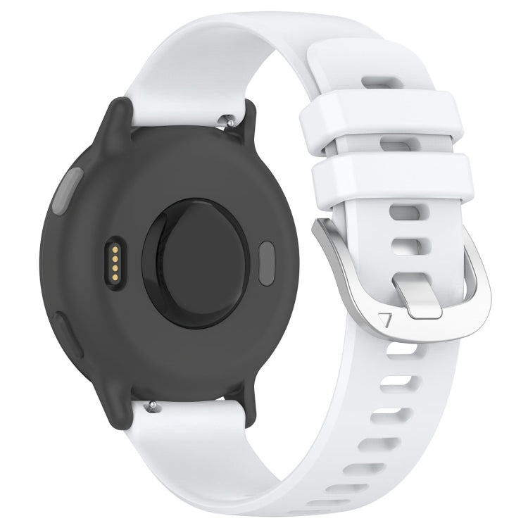 For Garmin Vivomove HR Sport Liquid Glossy Silver Buckle Silicone Watch Band(White) - free shipping - PMC TechLife - Order now!