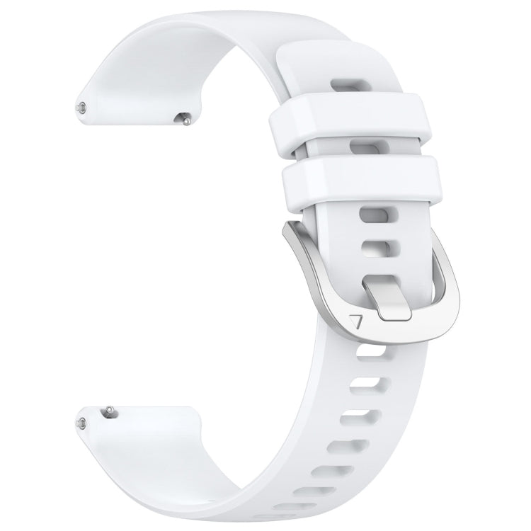 For Garmin Vivomove HR Sport Liquid Glossy Silver Buckle Silicone Watch Band(White) - free shipping - PMC TechLife - Order now!