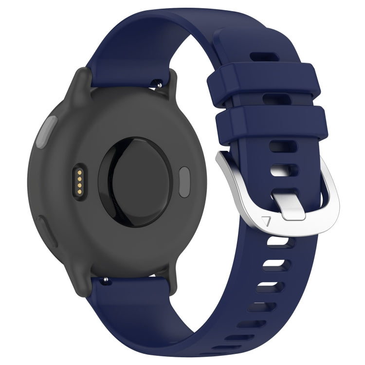 For Garmin Forerunner 645 / 645 Music Liquid Glossy Silver Buckle Silicone Watch Band(Dark Blue) - free shipping - PMC TechLife - Order now!
