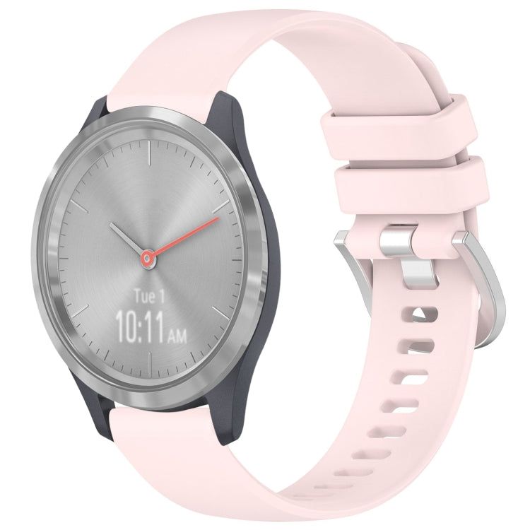 For Garmin Vivomove 3S Liquid Glossy Silver Buckle Silicone Watch Band(Pink) - free shipping - PMC TechLife - Order now!