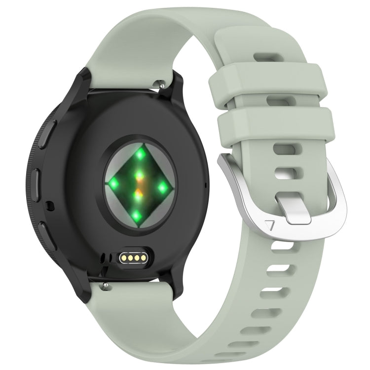 For Garmin Vivoactive 4S Liquid Glossy Silver Buckle Silicone Watch Band(Green) - free shipping - PMC TechLife - Order now!