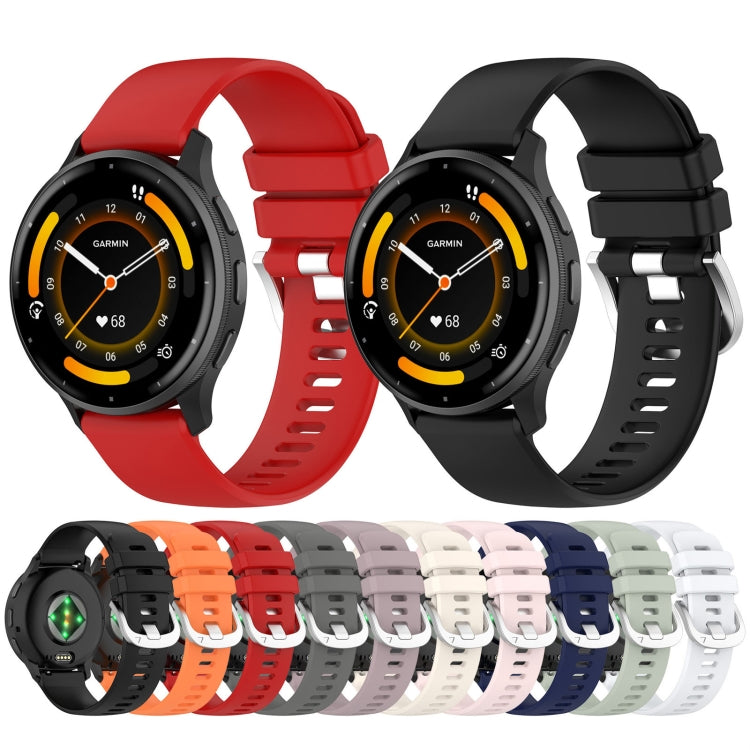 For Garmin Vivomove 3S Liquid Glossy Silver Buckle Silicone Watch Band(Pink) - free shipping - PMC TechLife - Order now!