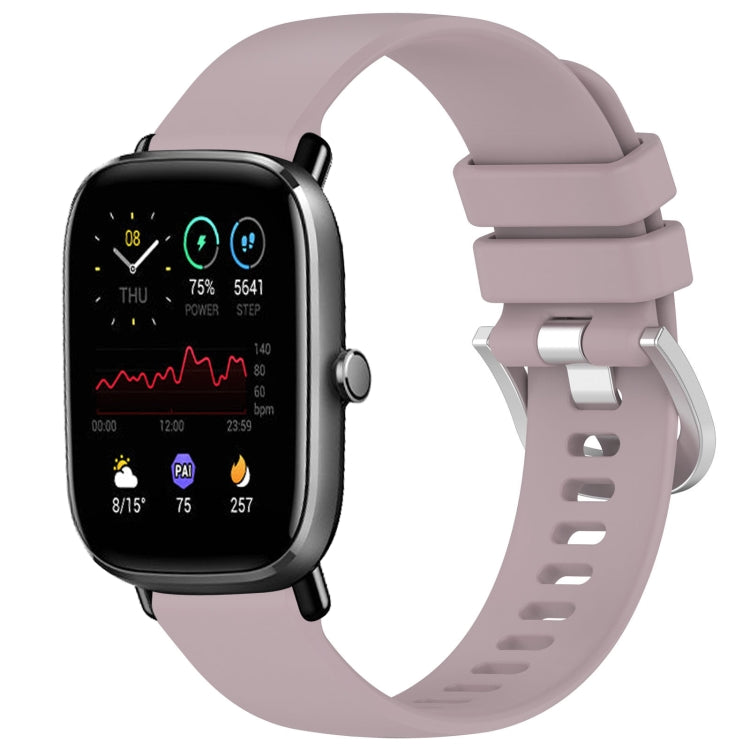 For Amazfit GTS4 Mini 20mm Liquid Glossy Silver Buckle Silicone Watch Band(Purple) - Watch Bands by PMC TechLife | Online Shopping South Africa | PMC TechLife