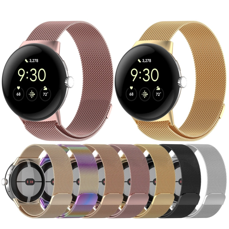 For Google Pixel Watch 2 Milan Magnetic Steel Mesh Watch Band(Champagne) - Watch Cases by PMC TechLife | Online Shopping South Africa | PMC TechLife | Buy Now Pay Later Mobicred