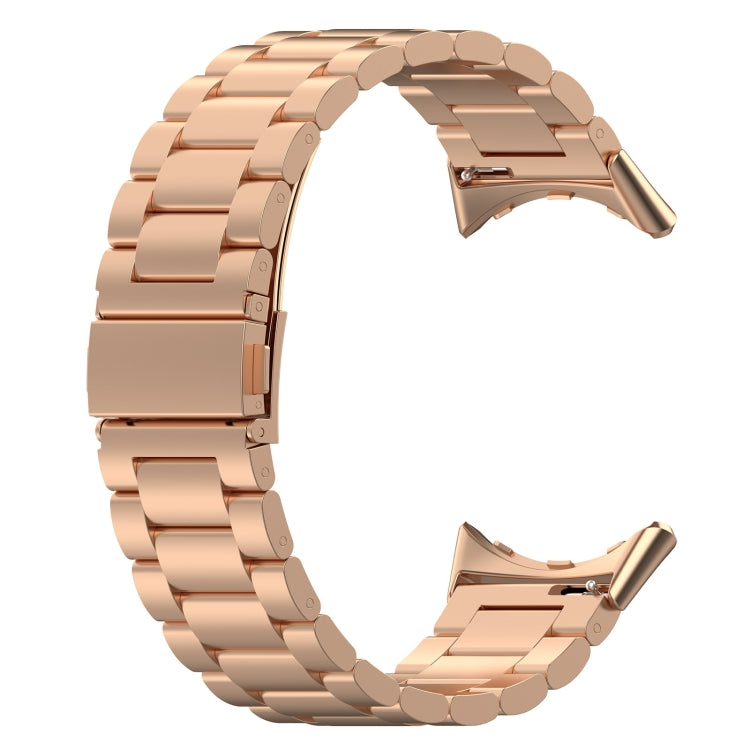 For Google Pixel Watch 2 Three Bead Stainless Steel Metal Watch Band(Rose Gold) - free shipping - PMC TechLife - Order now!
