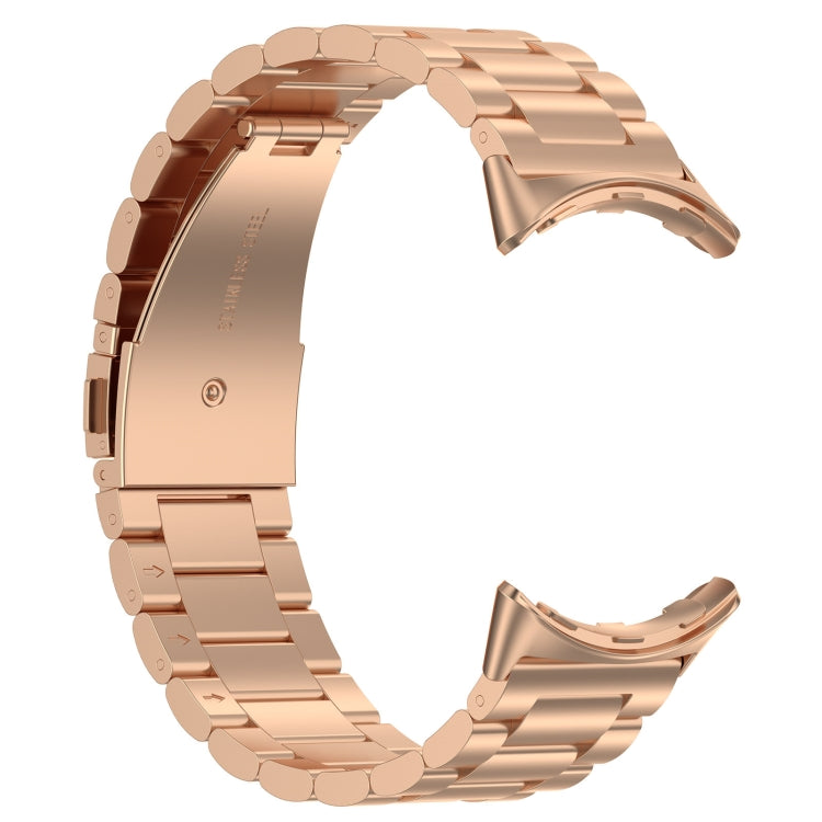 For Google Pixel Watch 2 Three Bead Stainless Steel Metal Watch Band(Rose Gold) - free shipping - PMC TechLife - Order now!