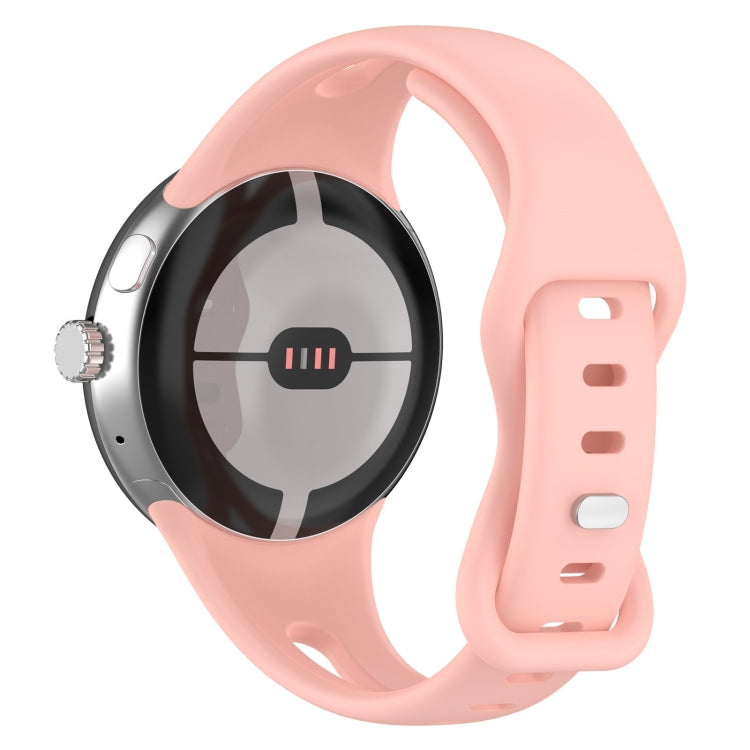 For Google Pixel Watch 2 Small Waist Butterfly Buckle Silicone Watch Band(Pink) - Watch Bands by PMC TechLife | Online Shopping South Africa | PMC TechLife