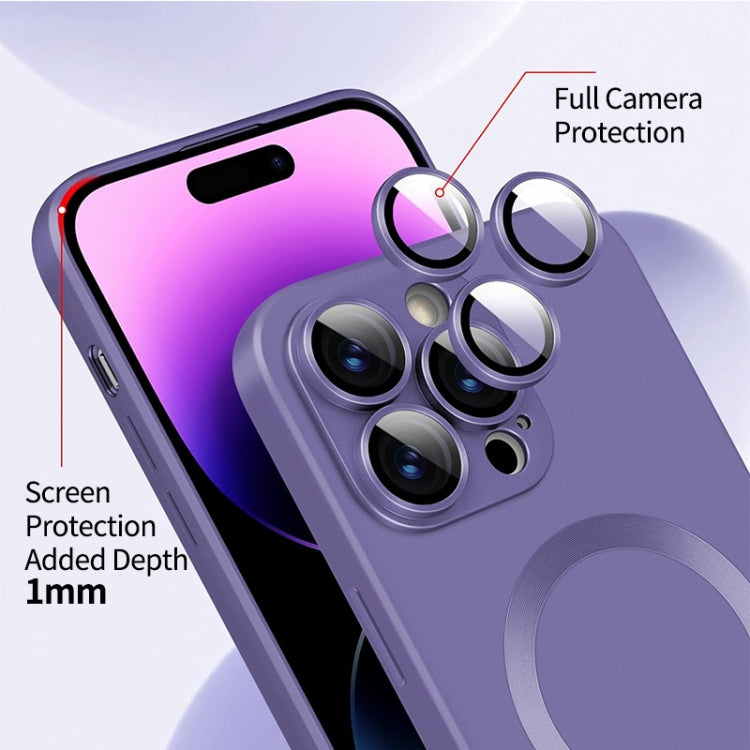 For iPhone 16 ENKAY MagSafe Matte TPU Phone Case with Lens Film(Purple) - iPhone 16 Cases by ENKAY | Online Shopping South Africa | PMC Jewellery | Buy Now Pay Later Mobicred