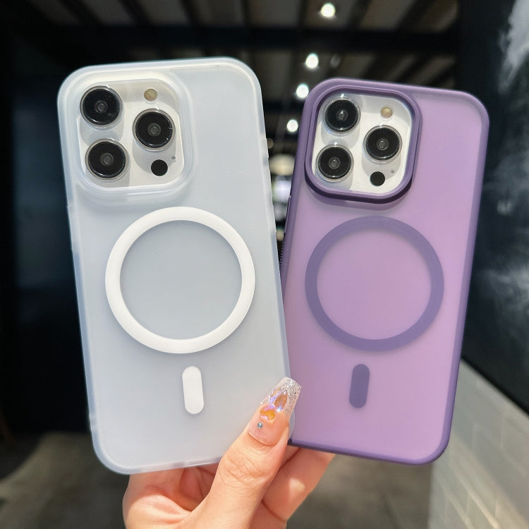 For iPhone 16 Pro Transparent TPU Hybrid PC Magsafe Phone Case(White) - iPhone 16 Pro Cases by PMC TechLife | Online Shopping South Africa | PMC TechLife | Buy Now Pay Later Mobicred
