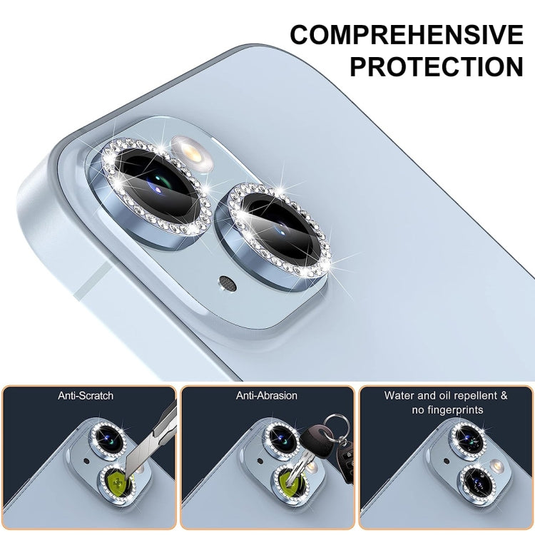 For iPhone 15 Pro / 15 Pro Max ENKAY AR Anti-reflection Individual Diamond Ring Camera Lens Glass Full Film(Deep Blue) - iPhone 15 Pro Tempered Glass by ENKAY | Online Shopping South Africa | PMC Jewellery | Buy Now Pay Later Mobicred