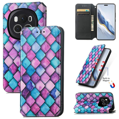 For Honor Magic6 Pro CaseNeo Colorful Magnetic Leather Phone Case(Purple Scales) - Honor Cases by PMC Jewellery | Online Shopping South Africa | PMC Jewellery | Buy Now Pay Later Mobicred