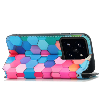 For Xiaomi 14 Pro CaseNeo Colorful Magnetic Leather Phone Case(Colorful Cube) - 14 Pro Cases by PMC Jewellery | Online Shopping South Africa | PMC Jewellery | Buy Now Pay Later Mobicred