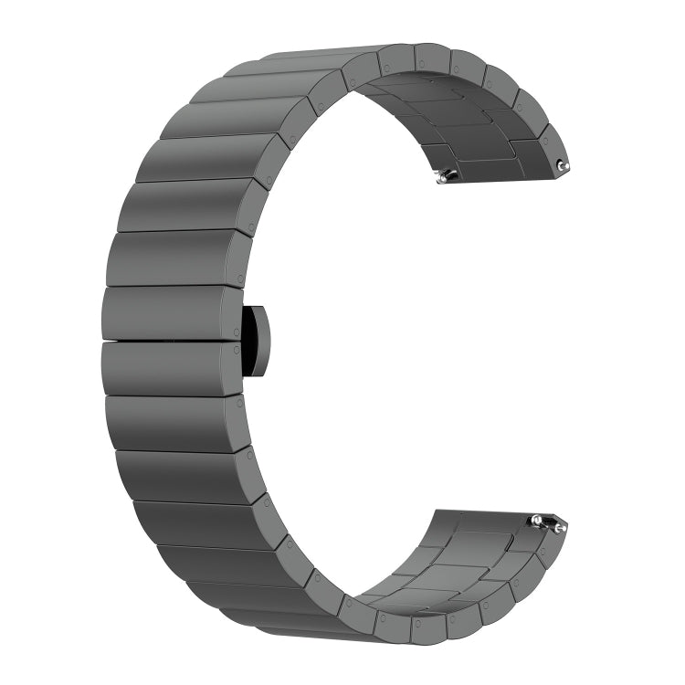 For Garmin Vivoactive 4S One Bead Butterfly Buckle Stainless Steel Metal Watch Band(Gray) - free shipping - PMC TechLife - Order now!