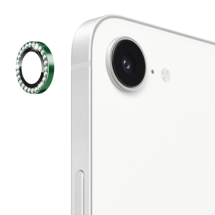 For iPhone 16e ENKAY AR Anti-reflection Individual Diamond Ring Camera Lens Glass Full Film(Deep Green) - free shipping - PMc TechLife - Order now!
