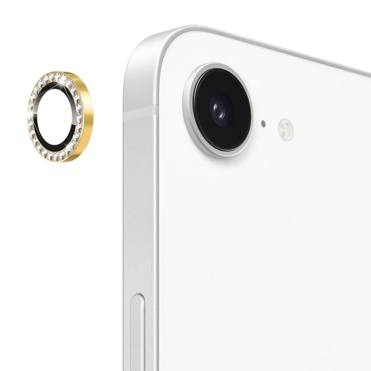 For iPhone 16e ENKAY AR Anti-reflection Individual Diamond Ring Camera Lens Glass Full Film(Golden) - free shipping - PMc TechLife - Order now!