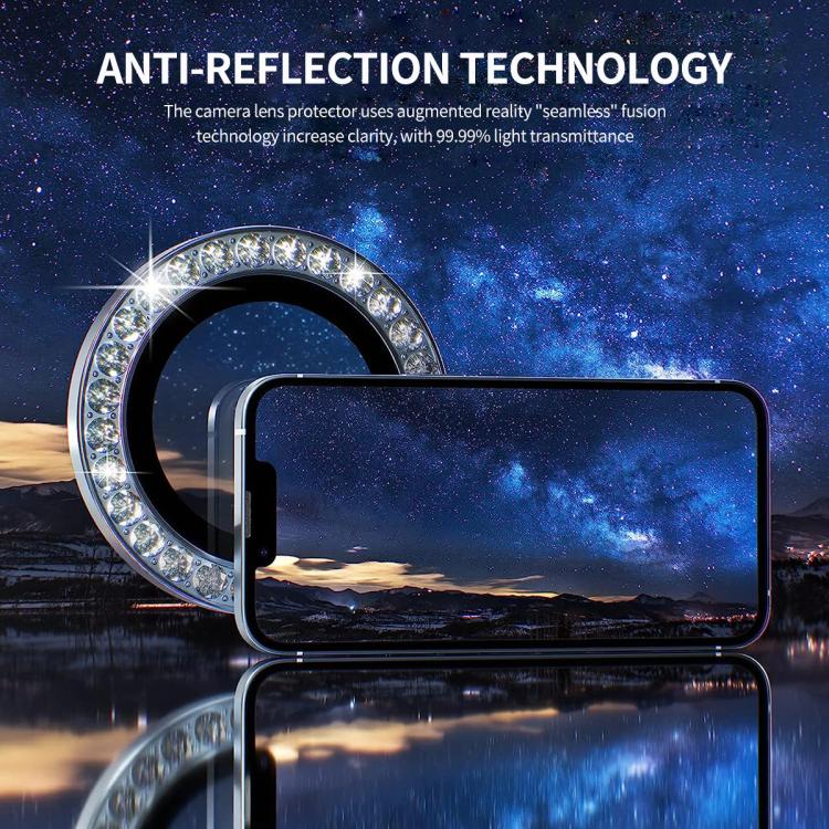 For iPhone 16e ENKAY AR Anti-reflection Individual Diamond Ring Camera Lens Glass Full Film(Deep Purple) - free shipping - PMc TechLife - Order now!