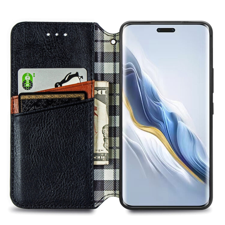 For Honor Magic6 Pro Cubic Grid Pressed Magnetic Leather Phone Case(Black) - Honor Cases by PMC Jewellery | Online Shopping South Africa | PMC Jewellery | Buy Now Pay Later Mobicred