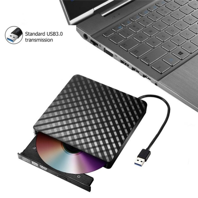 633 Rhombus Pattern USB3.0 Computer Laptop External Optical Drive Burner DVD Write(White) - Rewritable Drive by PMC Jewellery | Online Shopping South Africa | PMC Jewellery | Buy Now Pay Later Mobicred