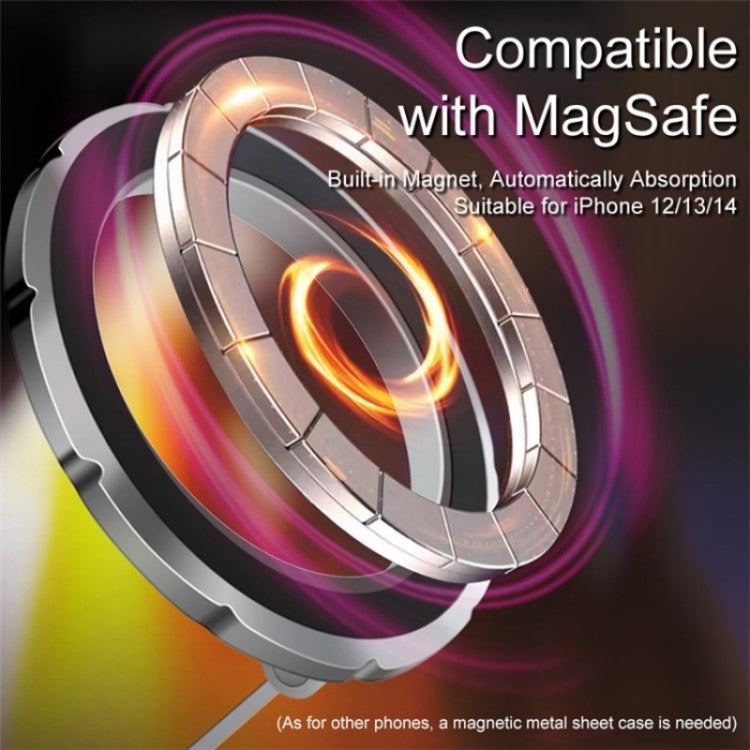 G118 1080-Degree Rotating Folding Magnetic Phone Holder Dashboard Suction Cup Car Mount(Silver) - Car Holders by PMC TechLife | Online Shopping South Africa | PMC TechLife | Buy Now Pay Later Mobicred