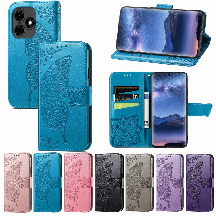 For Blackview A200 Pro Butterfly Love Flower Embossed Leather Phone Case(Rose Gold) - More Brand by PMC TechLife | Online Shopping South Africa | PMC TechLife