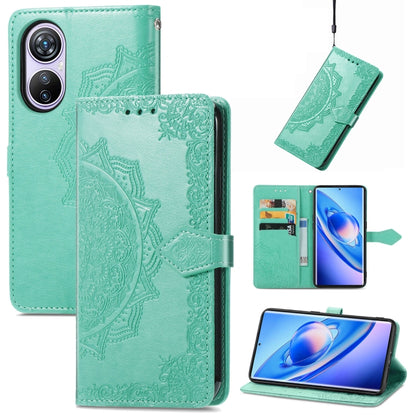 For Blackview A200 Pro Mandala Flower Embossed Leather Phone Case(Green) - More Brand by PMC Jewellery | Online Shopping South Africa | PMC Jewellery | Buy Now Pay Later Mobicred