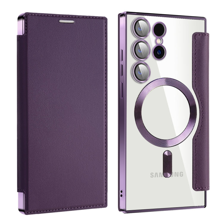 For Samsung Galaxy S25 Ultra 5G Shield MagSafe RFID Anti-theft Leather Phone Case(Purple) - free shipping - PMC Jewellery - Order now!