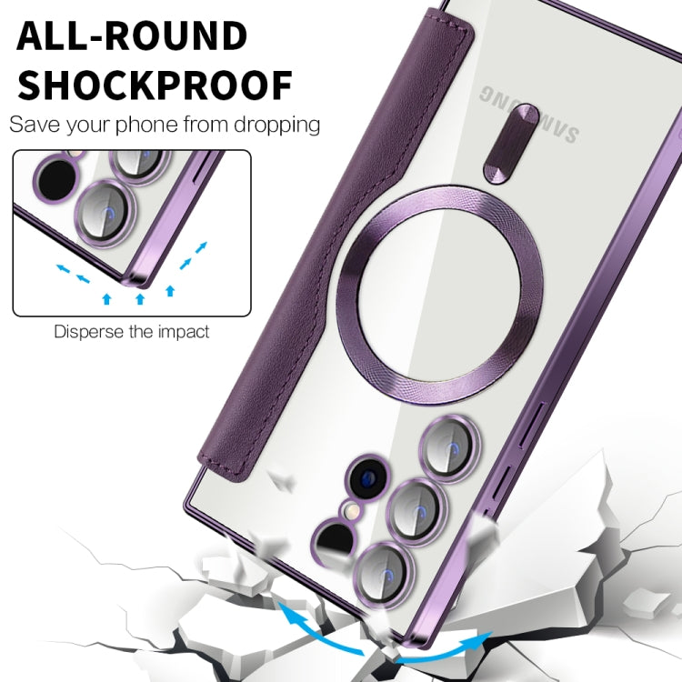 For Samsung Galaxy S25 Ultra 5G Shield MagSafe RFID Anti-theft Leather Phone Case(Purple) - free shipping - PMC Jewellery - Order now!